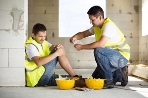 construction worker leg injury