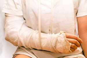 medicine bandage on injury elbow
