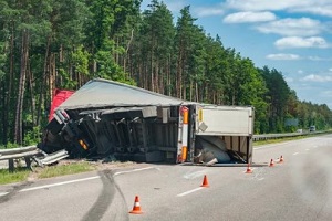 truck accident on free highway