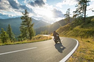 biker in mountains