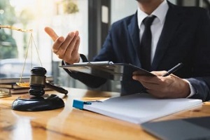 lawyer reading a document