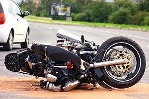 motorcycle accident in the road