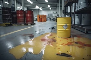 oil leaked in floor
