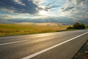 California highway during bright sunny day