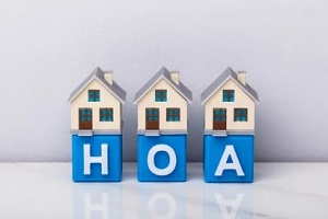 HOA on blue boxes in California