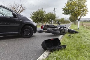 California motorcycle accident with car on the road