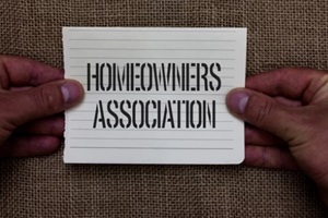 text sign showing California homeowners association
